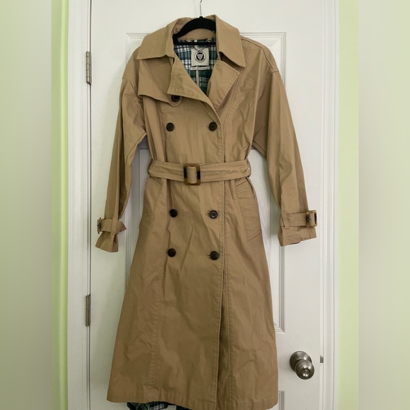 COPY - Urban Outfitters Jarrod Plaid Panel Trench Coat Jacket - Picture 3 of 7